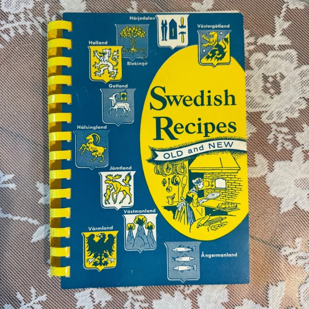 American Daughters of Sweden Cookbook 1955 Blue Yellow Good Vintage Recipes